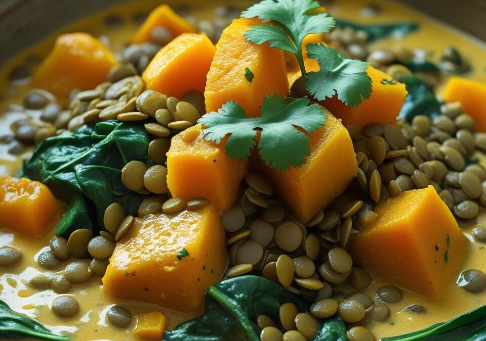 Curry de courge butternut, lentilles et épinards : le mijoté anti-inflammatoire parfait pour l’automne
